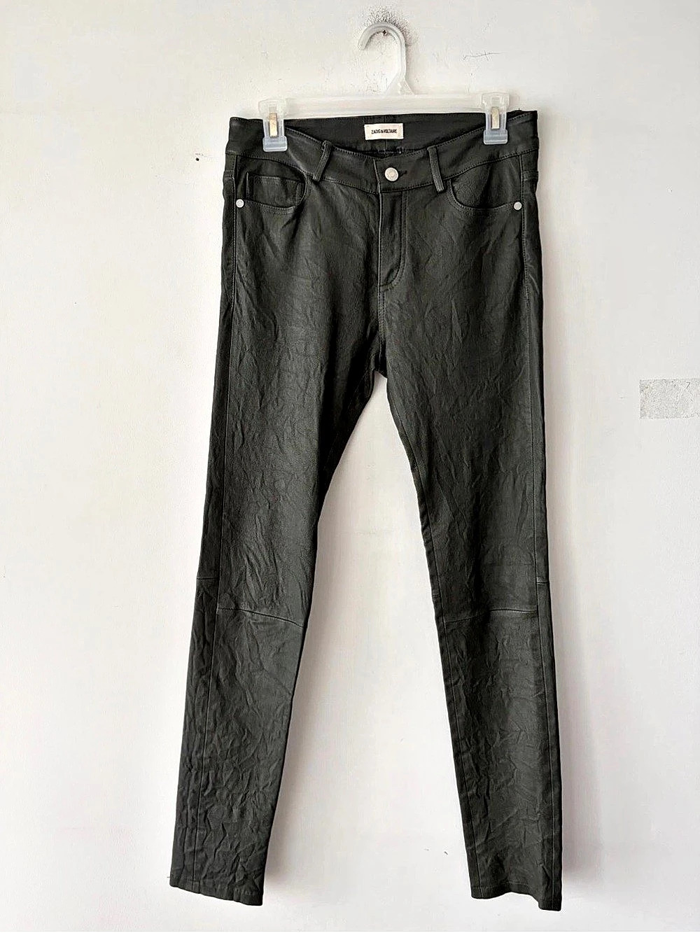 Zadig & Voltaire Women's Lamb Leather Green 🐊 Pants Size 38